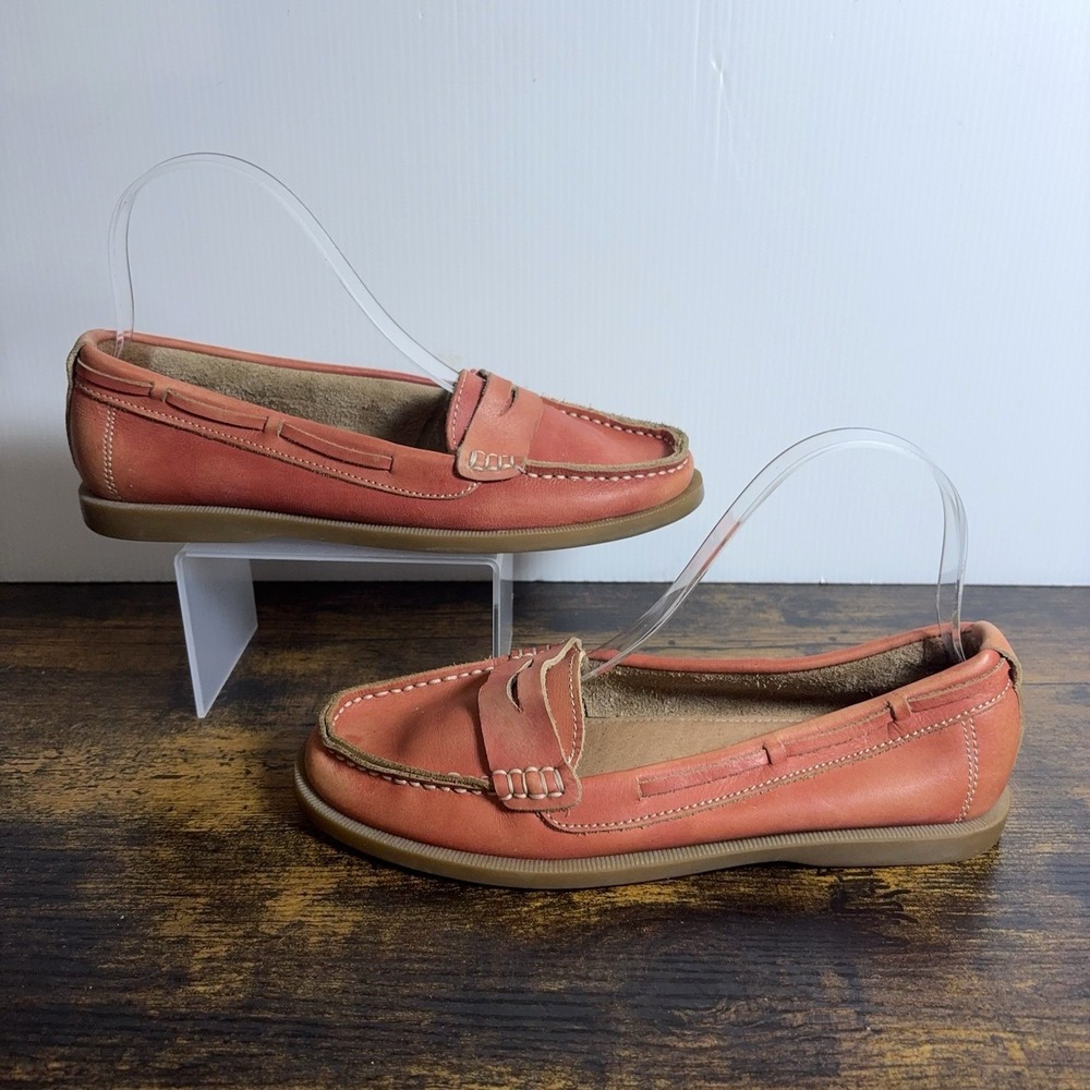 Bed Stu Penny Loafers Womens Sz 7 Coral Pink Leather Distressed Classic - Picture 3 of 13